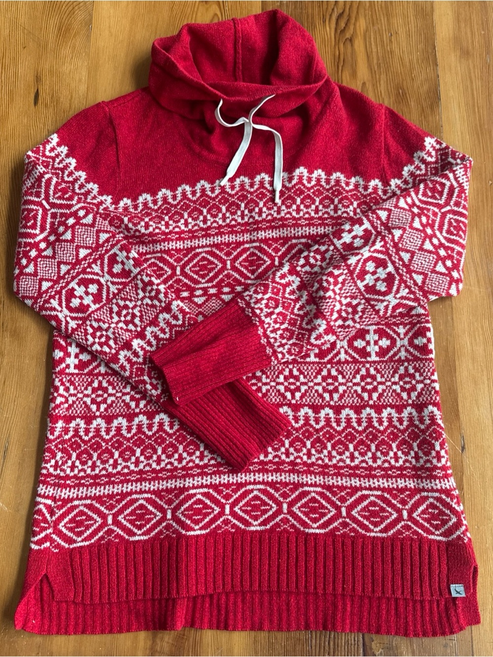 Eddie Bauer Fair Isle Cowl Neck Tunic Sweater M